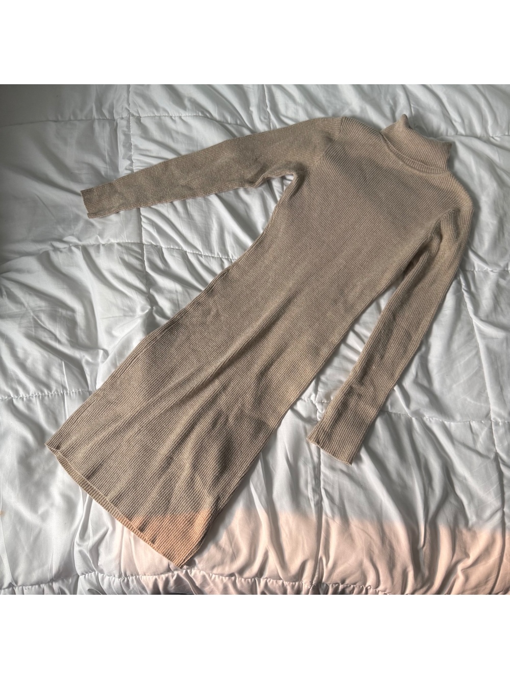 cream beige sweater dress medium fall autumn